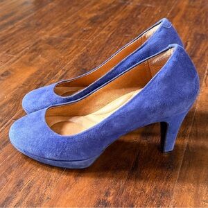 Clarks Cobalt Blue Suede Leather High Heels Size 6